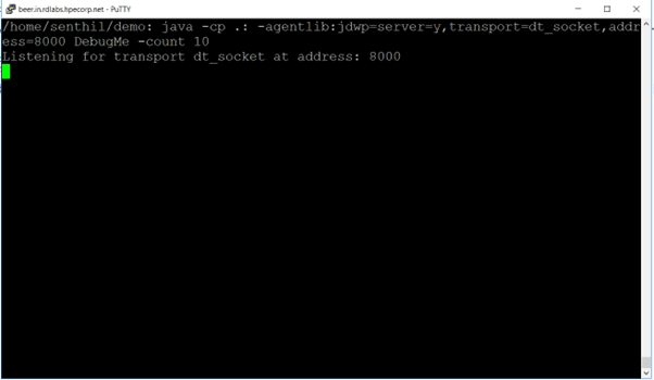 To debug the DebugMe program using VS Code, start the Java application on the Nonstop system with the following command