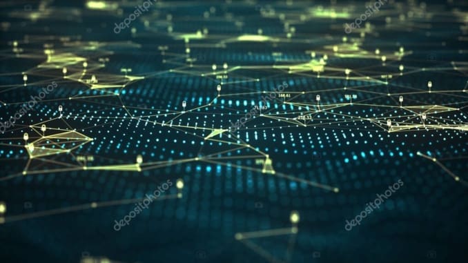 digital data network background. abstract technology, big data and big data background. 3 d rendering.