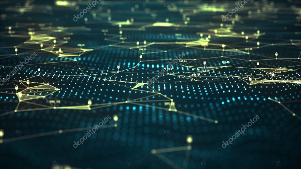 digital data network background. abstract technology, big data and big data background. 3 d rendering.